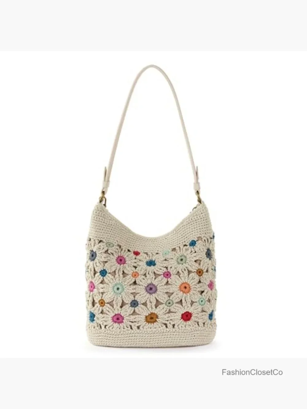 Hand Crochet Large Hobo Bag with Zipper Pocket - Durable Travel Handbag